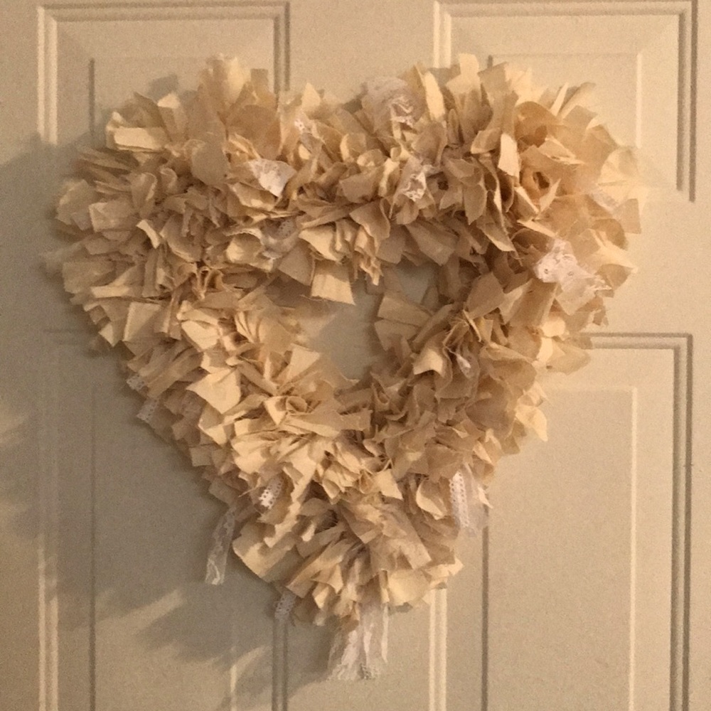 Heart rag wreath